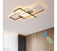 HZCVSG Square Chandelier Dimmable Ceiling Light for Bedroom Living Room Kitchen Island Office Remote Control Warm White Flush Mount Fixtures