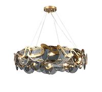 HZCVSG Warm Study Lamps,Luxury Light Concise Glass Chandeliers,For Living Dining Room Master Bedroom Lights, Nordic Postmodern Art Chandeliers-Stainless Steel Cover