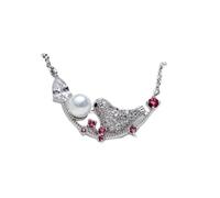 HZCVSG Water Drop Shaped Zircon Silver 925 Jewelry Pearl Necklace for Women Gemstones Emerald Neck