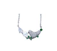HZCVSG Water Drop Shaped Zircon Silver 925 Jewelry Pearl Necklace for Women Gemstones Emerald Neck
