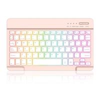 HZD Teclado Bluetooth Español, Light Teclado Inalámbrico Portátil, QWERTY Teclado inalámbrico Bluetooth con Retroiluminación para iPad, iPhone, Samsung, Lenovo, Compatible con iOS, Android y Windows