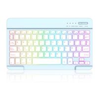 HZD Teclado Bluetooth Español, Light Teclado Inalámbrico Portátil, QWERTY Teclado inalámbrico Bluetooth con Retroiluminación para iPad, iPhone, Samsung, Lenovo, Compatible con iOS, Android y Windows