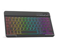 HZD Teclado Bluetooth Español, Light Teclado Inalámbrico Portátil, QWERTY Teclado inalámbrico Bluetooth con Retroiluminación para iPad, iPhone, Samsung, Lenovo, Compatible con iOS, Android y Windows