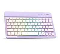 HZD Teclado Bluetooth Español, Light Teclado Inalámbrico Portátil, QWERTY Teclado inalámbrico Bluetooth con Retroiluminación para iPad, iPhone, Samsung, Lenovo, Compatible con iOS, Android y Windows