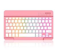 HZD Teclado Bluetooth Español, Light Teclado Inalámbrico Portátil, QWERTY Teclado inalámbrico Bluetooth con Retroiluminación para iPad, iPhone, Samsung, Lenovo, Compatible con iOS, Android y Windows