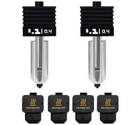 HzdaDeve 2 paquetes de 0,4 mm P2S/H2D/H2S Combo Hotend cabezal de impresión Hot End Kit Extrusora de alta temperatura boquilla de acero endurecido con 2 fundas de silicona para Bambu Lab H2D Combo/A1