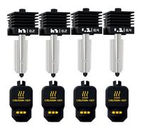 HzdaDeve 4 paquetes de 0,2 mm 0,4 mm Hotend para bambú P2S/H2S/H2D/A1/A1 Mini Combo Boquilla Cabezal de Impresión Kit Extrusora Boquilla de Acero Templado Extraíble Cubierta de Silicona Fregadero