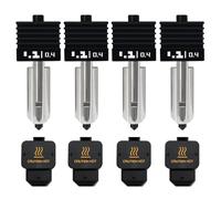 HzdaDeve 4 paquetes de 0,4 mm H2D Combo Hotend cabezal de impresión Hot End Kit Extrusora Actualización de Alta Temperatura Boquilla de Acero Templado Barra Calefacción Varilla de Silicona para Bambú