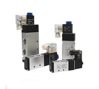 HZDXWXOJ 4V110-06 4V210-08 4V310-10 4V410-15 Válvulas de Aire neumáticas electromagnéticas de 2 Posiciones y 5 vías 1/4 DC12V DC24V válvula solenoide 5/2 1 Uds(Motor with Bracket,4V410-15)