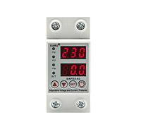 HZDXWXOJ Dispositivo de protección contra sobretensión y subtensión Ajustable, 40 A, 63 A, 230 V, con riel DIN, relé Protector, límite de protección contra sobrecorriente.(Voltage Current,110V 63A)
