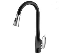 HZDXWXOJ Grifo de Cocina de Cobre, Grifo de Cocina Curvo, Grifo de Fregadero de Cocina de Pintura Blanca, Grifo de Cocina Individual Cromado, Grifo de Cocina de Plato Dorado Q(E)