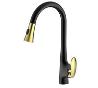 HZDXWXOJ Grifo de Cocina de Cobre, Grifo de Cocina Curvo, Grifo de Fregadero de Cocina de Pintura Blanca, Grifo de Cocina Individual Cromado, Grifo de Cocina de Plato Dorado Q(W)