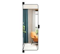 HZEPDVT Espejo corredizo para Armario Oculto y Vestidor, Espejo de Pared de Cuerpo Entero, Giratorio Plegable, 120 x 40 cm, Negro(Black, 130 x 40 cm)