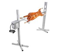 hzexun Asador Giratorio para Barbacoas Acero Inoxidable con Motor, Gira hasta 100 kg de Cerdo,Pincho Giratorio para Fogata, Camping, Jardín para cochinillos y corderos