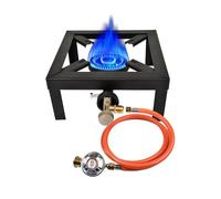 hzexun Hornillo a Gas de Fundición,Hornillo Camping de Gas Portátil Acampada Plegable 6KW Compatible con Gas Butano y Gas Propano 25x25cm,Válvula de Seguridad Incluido