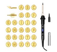 hzexun Kit Pirograbador de Madera, con Molde de Cobre de 26 Letras Bolígrafo Pirograbado Profesional para Grabado en Relieve Temperatura Regulable