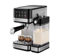hzexun Macchina da Caffè Espresso 20Bares con Autofroter de Leche para Hogar,Cappuccino y Latte,Quick Estrazione,Acero Inoxidable,Depósito Agua 1.2L, 1L Leche