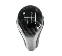 HZJA Repuesto de palanca de cambios para BMW Serie 1 3 5 6 E46 E53 E60 E61 E63 E65 E81 E82 E83 E87 E90 E91 E92 X1 X3 X5 M Pomo de cambio de fibra de carbono cromado mate (color: fibra de carbono de 6