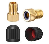 HZJD Adaptador de latón para válvula Presta, Convierte Presta a Schrader Adaptador para Bicicleta, inflar neumáticos con Bomba estándar o compresor de Aire(2Piezas)