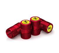 HZLGL 4 Piezas Tapones Ruedas para Ferrari 488 F430 Roma SF90 812 360, Antipolvo Tapones Válvula Coche Impermeable Tapones Válvula Rueda Válvulas Neumáticos,Red