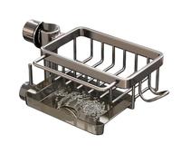 HZling Cestas de almacenamiento, organizador de grifo de cocina, soporte de esponja para platos, organizador multifunción para tubería de agua redonda