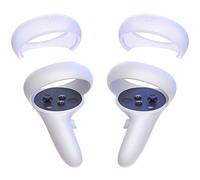 Hzlucki Halo - Funda de Silicona Compatible con Meta/Oculus Quest 2, Funda de Silicona Suave, 1 par, Color Blanco