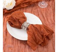 HZLXF1 Paquete de 12 servilletas de Gasa de algodón, Ideales for Fiestas, Navidad y Bodas.(Terracotta)