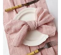 HZLXF1 Servilletas de Tela de algodón de 100 Piezas, Gasa for decoración de Bodas, Uso Diario, cenas, manteles, servilletas de Mesa for Fiestas, 30 x 30 cm(Pink)