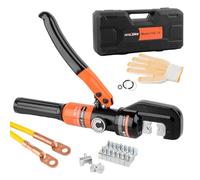 HZLZRZ Crimpadora hidráulica y herramienta de prensado de cobre profesional, rango 12AWG-2/0AWG, 8 pares de troqueles para herramienta de crimpado Pex, herramienta de accesorios de prensa hidráulica