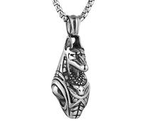 HZMAN Collar de Anubis 3D para hombre, colgante vintage de acero inoxidable del desierto del antiguo Egipto, 1.5In*0.75In, Metal, Sin gemas.