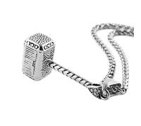 HZMAN Thor Hammer - Collar de acero inoxidable para hombre y mujer, collar con colgante de martillo de 55,8 cm + 5 cm, 4.3 x 1.8 cm (Pendant), 24 inches (Chain), Acero inoxidable