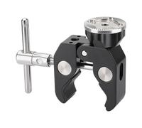 Hzoibyze Abrazadera de Cámara Abrazadera Clip Soporte Pinza Estructura Metálica Ligera con Orificios y Placa Redonda M6 Mandíbula Ajustable con T Adecuada para Rig Jaula Brazo Filmación