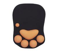 Hzoibyze Alfombrilla de Ratón con Diseño de Pata de, Fácil de Usar, Resistente Al Desgaste, Suave Y Creativa, con Soporte para La Muñeca, Ergonómica Par, Negro
