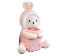 Hzoibyze Caja de Pañuelos de Felpa Suave para Coche, Caja de Almacenamiento para Reposabrazos de Coche, Papelera, Accesorios Interiores, Funda Universal para P, Conejo