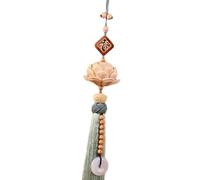 Hzoibyze Colgante con Dije de Espejo Retrovisor de Coche Lotus, Adorno Colgante con Borla para Coche, Regalo, Accesorios Universales para Automóviles, Adorno C, verde claro