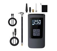 Hzoibyze Compresor de Aire Inflador Portátil Bomba de Neumáticos Inalámbrica con Medidor de Presión Y Función de Banco de Energía Adecuado para Carretera Y Uso, Inalámbrico + CC + USB