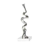 Hzoibyze Escultura Estatua de Mesa con Línea Espiral Refinada en Resina Acabado Espejo y Base Cuadrada Sólida Adecuada para Entrada Sala de Estar Aparadores Muebles de Televisión, 12 12 37cm