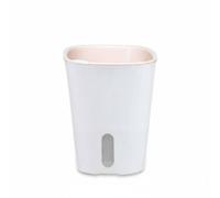 Hzoibyze Maceta Autorriego Maceta Interior Maceta Exterior Recipiente de Cultivo con Ventana Frontal y de Riego con Cuerda de Algodón Adecuada para Escritorio, Blanco, Pequeño 9.5 Cm