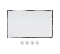 Hzoibyze Pantalla de Proyección Plegable 16:9 con Ganchos, Accesorios, Doble Cara para Presentaciones en Salas de Conferencias, Fácil Instalación, 60inch