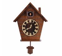 Hzoibyze Reloj de Madera Reloj de Pared Reloj con Reloj Silencioso con Carillón de Movimiento Silencioso de Luz Que Protege el Sueño Diseño Adecuado para Casa, Madera, Placa Luo