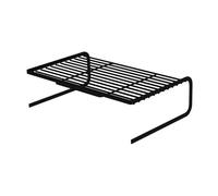 Hzoibyze Soporte Elevador de de Malla Metálica, Estante Elevador para Portátil, Caja de Almacenamiento de Escritorio de Madera Estable Que Amplía El Es, Pequeño Negro