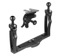 Hzoibyze Soporte para Cámara Soporte de Cámara Accesorio Empuñadura Doble Trípode Jaula de Acción Aleación de Aluminio Balance Mejorado Montaje de Accesorios, Negro, Empuñadura con Disparador