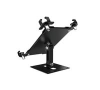 Hzoibyze Soporte para Tablet de Pared Montaje con Antimanipulación Brazo Plegable y Giratorio Placa Fija con Clips Laterales Aleación de Aluminio Compatible, Negro, 13 Pulgadas