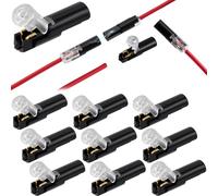 Hzopcw 10 conectores de alambre de 1 pin de cierre rápido, conectores rápidos de alambre con hebilla de bloqueo, bloques grandes a presión para tiras LED de cable de bajo voltaje de 18-22 AWG