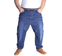 HZQIFEI Jeans Vaqueros Holgado para Hombre, Demasiado Grande Cintura Alta Straight Jeans, Classic Casual Pantalones con Bolsillos Vaqueros Jeans (Azul, 3XL)