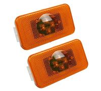 Hztuang 2 Piezas 24V Coche Camión Luz Led de Marcador Lateral 4 Led Luces de Advertencia Indicadoras Ámbar para Camiones FM /