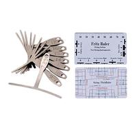 Hztuang Juego de herramientas de medición Luthier para guitarra, regla de acción de cuerda, calibre de radio de 9 cuerdas para reparación de guitarras
