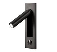 Hztuang Luces de Lectura, Luz de Pared para Cabecera, Luz de Lectura, Interruptor Empotrado, LáMparas de Pared para Sala de Estar, Dormitorio, Negro