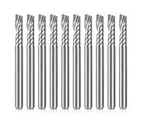 Hztuang Paquete de 10 bits de Router CNC 1/8 Pulgada Espiral de Varilla Conjunto de Molino de Fresa de Acero al Tungsteno Grabado Herramientas de Escultura para MDF Wood Acrylic PVC
