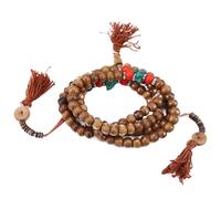 Hztyyier 108 Cuentas Rosario Tibetano Hueso de Yak Natural Cuentas de oración Collar Tibetano Mala Pulsera Budista Estiramiento Budista cuentas rosario tibetano